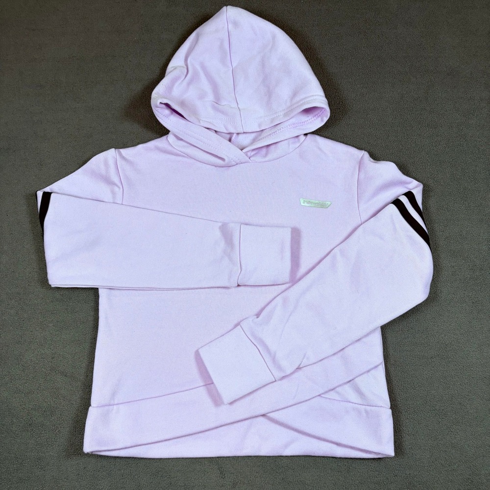Hind Hoodie Girls 7/8 Lavender Purple Stripe Sleeve Crossover Hem